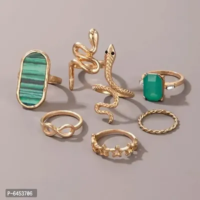Green diamond snake ring set-thumb3