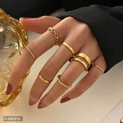 Elegant Ring Golden Set of 7-thumb0