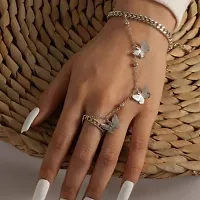 Butterfly Silver Charm Bracelet Ring-thumb3