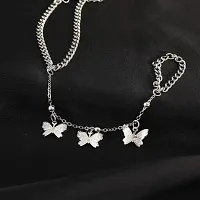 Butterfly Silver Charm Bracelet Ring-thumb2