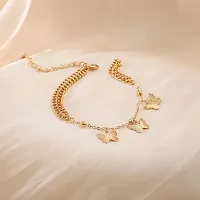 Golden Butterfly Charm Bracelet Ring-thumb3