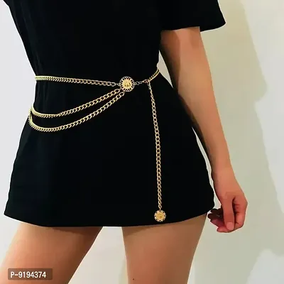 Double Layered High Fashion Korean Waist Belt Chain Belt-thumb0