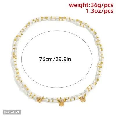 White Golden Beads Butterfly Adjustable Korean Waist Belly Chain Belt-thumb2