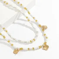 White Golden Beads Butterfly Adjustable Korean Waist Belly Chain Belt-thumb3