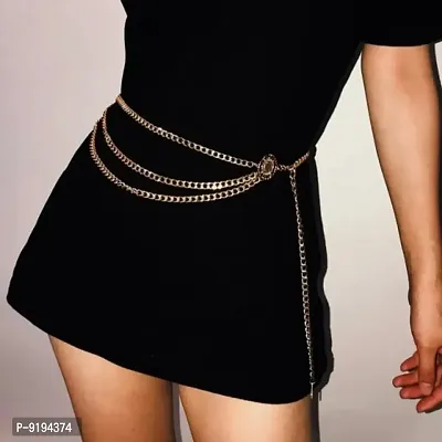 Double Layered High Fashion Korean Waist Belt Chain Belt-thumb3
