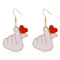 Heart Click Cute Hand Korean Earrings Pair-thumb1