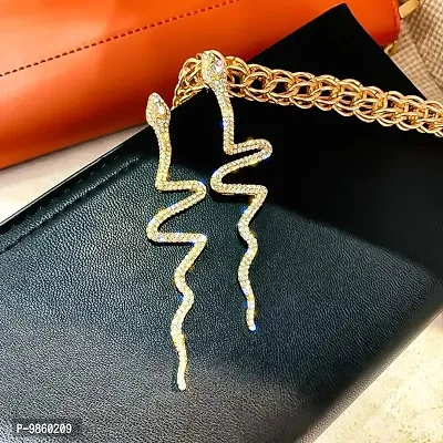 Animal Snake Rhinestone Studded Korean Earrings Pair
