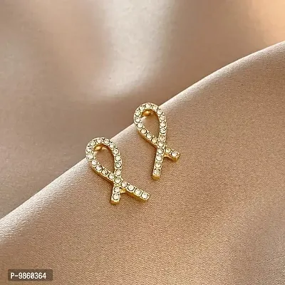 Cancer Sign Shaped Rhinestone Korean Earrings Pair-thumb0