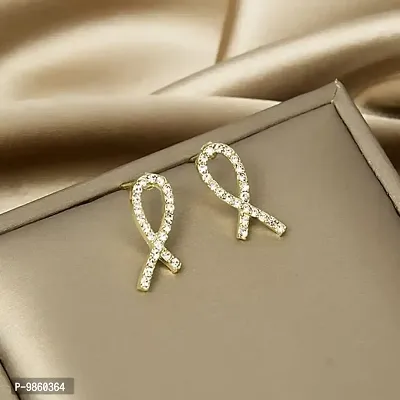 Cancer Sign Shaped Rhinestone Korean Earrings Pair-thumb2