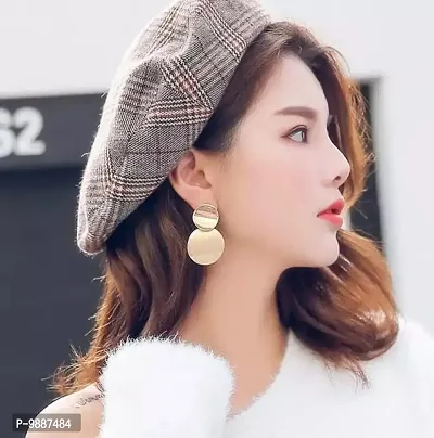 Golden 2 Round Dual Korean earrings Pair