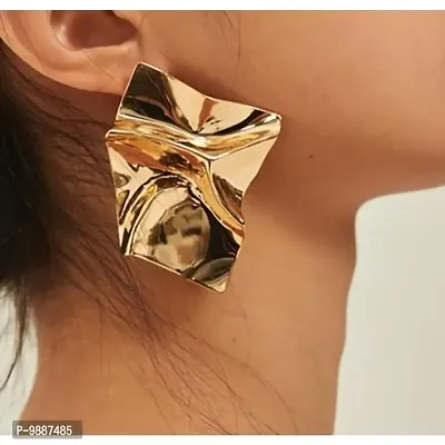 Geometrical Melted Shaped Korean Earrings Pair