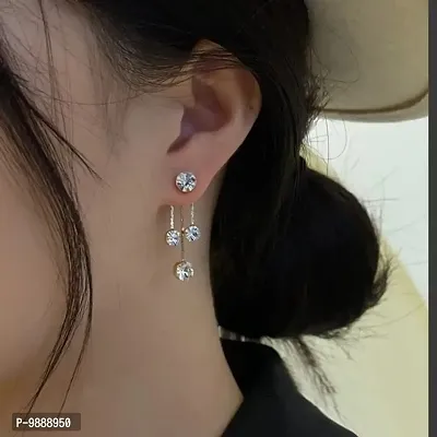 Trending 3 Drop Adjustable Korean Earrings Pair-thumb2