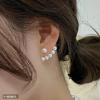 Cute Dual Side Pearl Stud Korean Earrings Pair