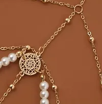 Pearl Drop Golden Dotted Chain Korean Thigh Chain-thumb2
