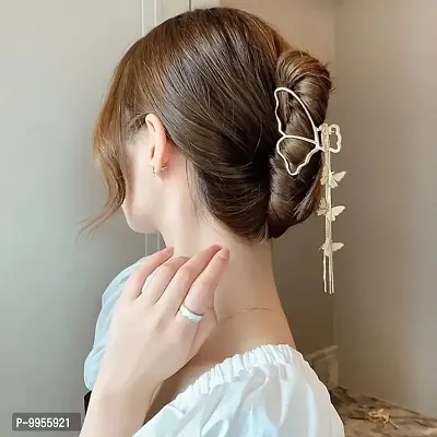 Butterfly Charm Tassel Golden Korean Hair Claw Hair Clip