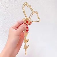 Butterfly Charm Tassel Golden Korean Hair Claw Hair Clip-thumb4