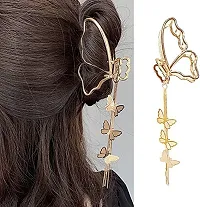 Butterfly Charm Tassel Golden Korean Hair Claw Hair Clip-thumb3