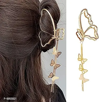 Butterfly Charm Tassel Golden Korean Hair Claw Hair Clip-thumb4