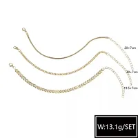 3 Layered Sleek Snake Link Chain Multilayered Korean Anklet-thumb3