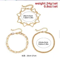 3 Layered Heart Link Multilayered Korean Anklet-thumb2