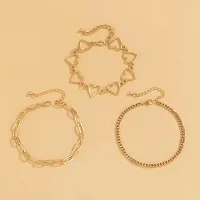 3 Layered Heart Link Multilayered Korean Anklet-thumb4