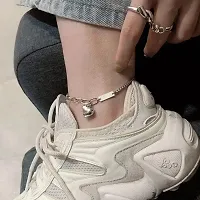 Minimal Lucky Girl Silver Anklet-thumb3