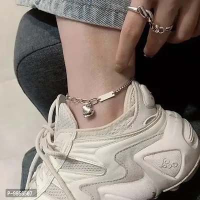 Minimal Lucky Girl Silver Anklet-thumb4