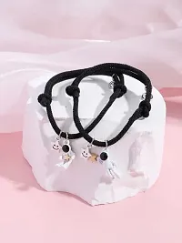 Couple Sister Best Friend Magnetic Astronaut Black Rope Magnetic Korean Bracelet set of 2-thumb1