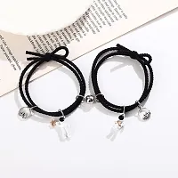 Couple Sister Best Friend Magnetic Astronaut Black Rope Magnetic Korean Bracelet set of 2-thumb2