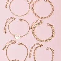 6 layered Moon Rose Link Chain Multilayered Korean Bracelet-thumb4