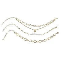 4 Layered Coin Pearl Link Chain Multilayered Korean Bracelet-thumb1