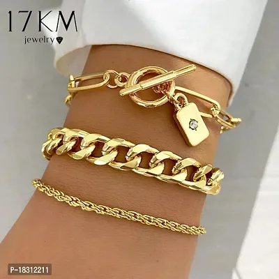 Fashions Link Chain Lock Multilayered  Korean Bracelet