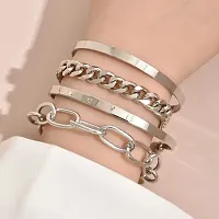 Fashions Silver Link High Fashion Multilayered Korean Bracelet-thumb4