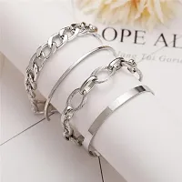 Fashions Silver Link High Fashion Multilayered Korean Bracelet-thumb3