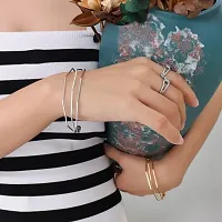 Yu Fashions Geometric polygon open cuff multi layer Korean bracelet bangle-thumb1