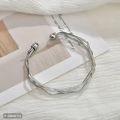 Yu Fashions Geometric polygon open cuff multi layer Korean bracelet bangle-thumb3