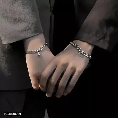 Yu Fashions Magnetic Couple Bracelets For Lover Men Women Love Chain Link Bangle Charm Bracelet-thumb4