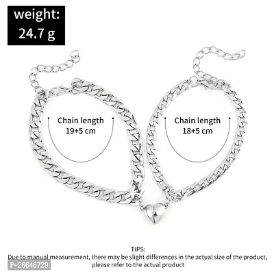 Yu Fashions Magnetic Couple Bracelets For Lover Men Women Love Chain Link Bangle Charm Bracelet-thumb5