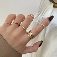Yu Fashions Elegant  Crescent golden elegant Rings set of 7  -thumb1