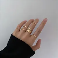 Yu Fashions Elegant  Crescent golden elegant Rings set of 7  -thumb2