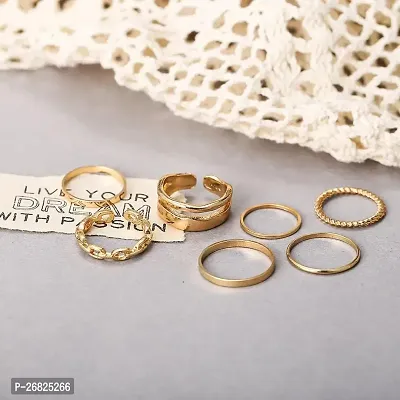 Yu Fashions Elegant  Crescent golden elegant Rings set of 7  -thumb5