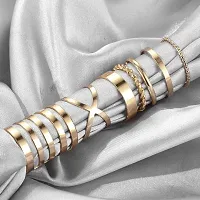 Yu Fashions Twisted Elegant High Fashion Korean Ring Set of 8-thumb4