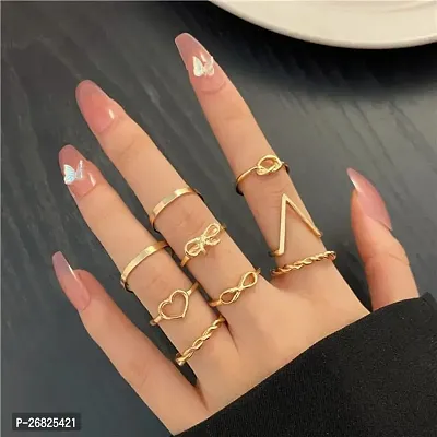 Yu Fashions Cross Knot Heart Infinity Ring Set of 9-thumb0
