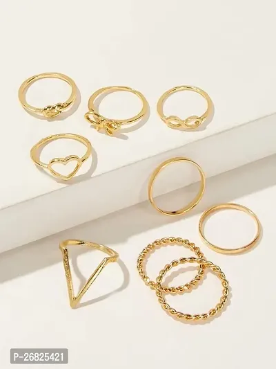 Yu Fashions Cross Knot Heart Infinity Ring Set of 9-thumb5