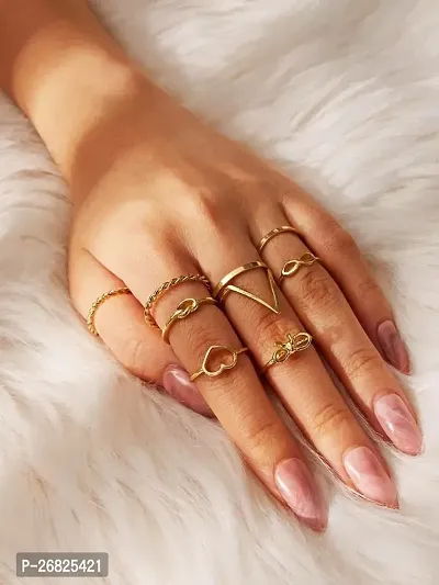 Yu Fashions Cross Knot Heart Infinity Ring Set of 9-thumb4
