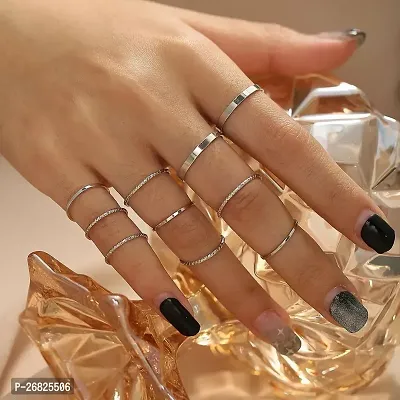 YU Fashions Minimal High Fashion Korean Ring Set of 10