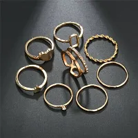 Yu Fashions Rectangular  Korean Ring Set of 8-thumb1