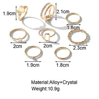 Yu Fashions Rectangular  Korean Ring Set of 8-thumb3