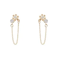 Yu Fashions snowflake Pearl Drop Crystal High Fashion Korean Earrings Pair-thumb3