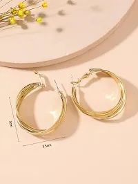 Yu Fashions Twisted Geometrical High Fashion Korean Earrings Pair-thumb3